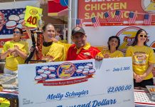 Estadounidense Molly Schuyler bate récord al comer 40 hamburguesas en 10 minutos