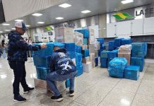 Trasladan por vía aérea dos toneladas de insumos a Mérida para atender a comunidades afęctadås por lluvias (+ Fotos)