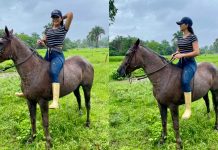 Cantante venezolana de música llanera Eglis Gil mostró en las redes cómo se monta caballo “A pelo” en el llano (+ Video)