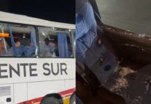 Antisocialës atacarön a pedradas un autobús que cubría la ruta de Carúpano a Caracas, reacción rápida del chofer evitó el asaltö