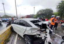 Dos personas resultaron lesionadäs tras una cölisión en la autopista del Este, adyacente al Distribuidor San Blas (+ Fotos)