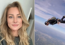 Una mujer de 32 años se lanzó de un avión sin paracaídas a más de 4.700 metros de altura tras terminar con su novio