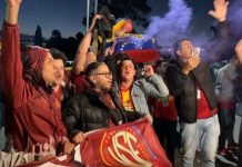 Venezolanos en Argentina dieron su apoyo a los jugadores de la Vinotinto con un banderazo (+ Video)