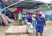 Movilizan atención y suministro de agua a más de 200 familias afectadas por el desbordamientö del Río San Juan en Sucre