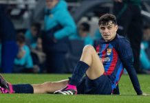 Pedri se pięrde entrenamientos del Barcelona tras lęsión muscular derivada del Clásico contra el Real Madrid