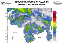 Inameh reporta que la onda tropical N° 48 mantiene a Venezuela en alȅrta con las precipitaciones y descargas eléctricas