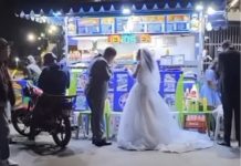 Video de recién casados comiendos perro caliente se vuelve viral en redes (+ Video)