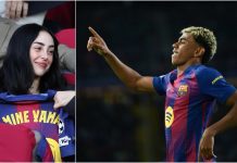 Lamine Yamal celebró su gol en la Champions con dedicatoria para Nicki Nicole (+ Fotos)