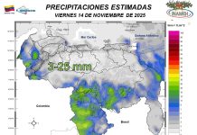 Inameh reporta condiciones atmosféricas variadas y oleaje significativo en Venezuela