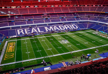Así fue la adaptación del estadio Santiago Bernabeu para celebrar el partido de la NFL en España (+ Video)