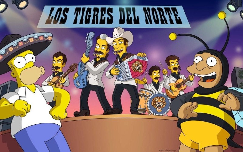 Los Tigres del Norte llegan a los «Simpson» con un «corrido» entre Homero y el «hombre Abejorro»