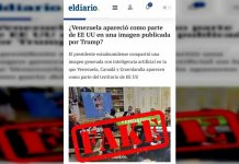 Venezuela señala que imagen del territorio venezolano con una bandera de Estados Unidos es falsa (+ Detalles)