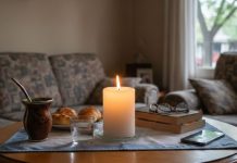 Colocar una vela blanca como centro de mesa activa buena energía, armoniza relaciones y equilibra el ambiente según el Feng Shui