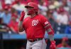 Venezolano Andrés Chaparro muestra su poder en el Spring Training con su primer cuadrangular para los Nationals