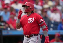 Venezolano Andrés Chaparro muestra su poder en el Spring Training con su primer cuadrangular para los Nationals