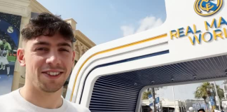 Fede Valverde se animó a probar la montaña rusa del parque de atracciones de Real Madrid en Dubái (+ Video)