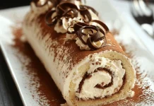 Enrollado de cacao y coco: un postre súper práctico para resolver la merienda esponjoso, intenso y con el relleno de dulce de leche