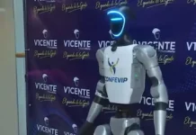 Robots humanoides ya patrullan Bogotá con inteligencia artificial y vigilancia permanente en calles clave de la ciudad