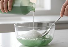 Propiedades químicas con estructura física en materia de limpieza y de cuidado personal: Mezclar detergente con azúcar