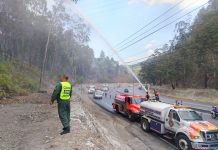 Efectivos combâten incêndio de vegetación de magnitud en la bajada de Tazón: usados aproximadamente 70 mil litros de agua en la maniobra (+ Detalles)