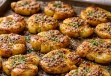 Papas crocantes doradas y perfectas al horno: ideal para servir con carnes o sumar a una picada como un acompañamiento irresistible