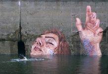 Un artista pintó en Canadá un mural que aparece y desaparece con el nivel de la marea (+ Fotos)