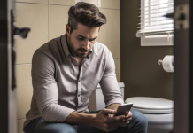 Epidemia de hemorrøides en jóvenes por quedarse sentados en el inodoro con el celular