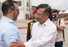 Despiden con honores al presidente Gustavo Petro tras su encuentro con la presidenta encargada Delcy Rodríguez (+ Detalles)