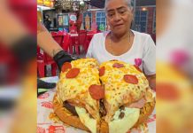 La piziburger gigante que arrasa en Maracaibo: cinco kilos de sabor extremo que sorprenden a quienes se atreven a probarla (+ Detalles)