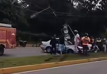Sinięstro vial en la avenida Los Andes deja dos herïdos tras impåctø cönträ poste eléctrico en Barinas (+ Video)