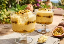 Postre de mousse de maracuyá con queso crema se vuelve tendencia por ser tropical, cremoso, ligero y fácil de preparar