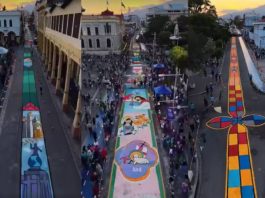 San Salvador hace historia con la confección de la alfombra de sal más grande de Centroamérica (+ Video)