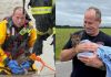 Héroe sin capa: bombero se lanzó a un río desbordado en Indiana para salvar a un indefenso cervatillo de mÖrir ahög@do (+ Video)