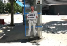 «Madrid i am back»: Artista urbano pintó una imagen de Mourinho cerca del Santiago Bernabéu ante rumores de su regreso (+ Detalles)