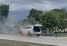 Bomberos de Aragua controlaron incËndio de camioneta en Autopista Regional del Centro durante la mañana de este lunes (+ Video)