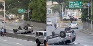 Aparatoso volc@miento en la autopista Prados del Este moviliza a los cuerpos de seguridad de Santa Fe este domingo 14-jun (+ Detalles)