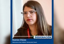Rosinés Chávez asume las riendas de la Gran Misión Venezuela Joven por designación del Ejecutivo Nacional (+ Detalles)
