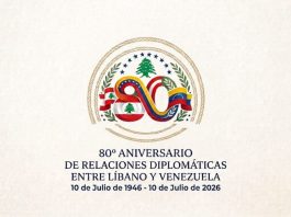 Líbano y Venezuela conmemoran 80 años de relaciones bilaterales con un mensaje de solidaridad ante la contingenciâ nacional