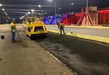 Despliegan jornada nocturna de bacheo en la avenida Leopoldo Sucre Figarella del estado Bolívar para optimizar la vialidad (+ Detalles)