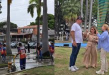 Avanzan operativos de embellecimiento urbano en la Avenida Bolívar de Valencia con la intervención de la Plaza Cristóbal Mendoza (+ Detalles)