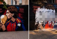 Vand@lizan con pintura blanca el mural del artista «TvBoy» en Barcelona que homenajeaba a Ferran Torres, héroe de la final del Mundial