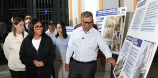 Delcy Rodríguez inspecciona los avances en la restauración del Panteón Nacional tras los recientes sismös (+ Fotos)