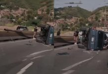 VolcÄmiento de una camioneta en el kilómetro 2 de la Panamericana provocó retraso vehicular y al menos un heridö en sentido hacia los Altos Mirandinos (+ Detalles)