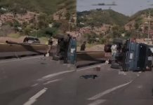 VolcÄmiento de una camioneta en el kilómetro 2 de la Panamericana provocó retraso vehicular y al menos un heridö en sentido hacia los Altos Mirandinos (+ Detalles)