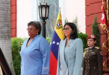 Presidenta Delcy Rodríguez recibe con honores a la primera ministra de Barbados Mia Mottley (+ Fotos)