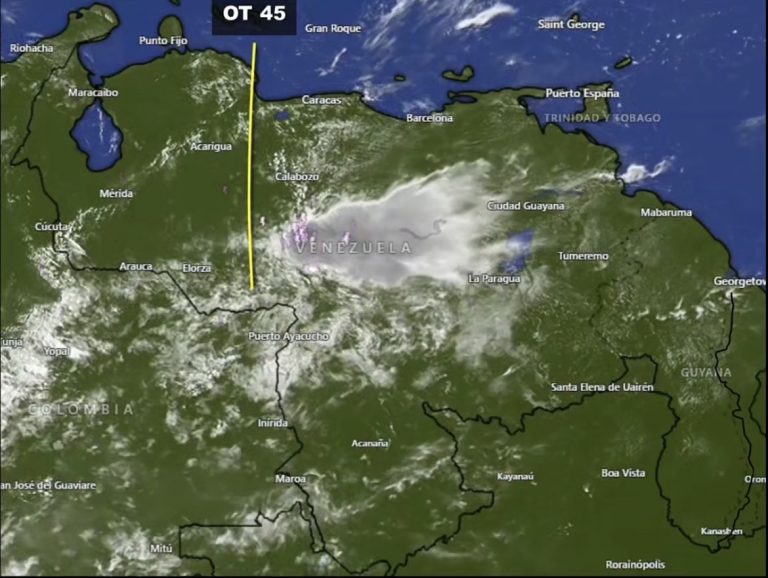Inameh prevé precipitaciones con actividad eléctrica en gran parte del país por el paso de la onda tropical número 45 