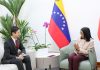 Delcy Rodríguez sostiene encuentro con el embajador chino para felicitar a la nación por su 77° aniversario (+ Fotos)