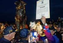 Rinden homenaje a Tsunami, héroe canino de rescate, con monumento en Maracaibo