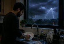 Expertos revelan por qué jamás debes ducharte ni lavar los platos durante una tormentâ eléctrica