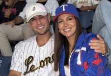 En el amor unidos, pero en el deporte de equipos distintos: Así fueron vistos Gustavo Elis y Karlis Romero en un juego de béisbol venezolano